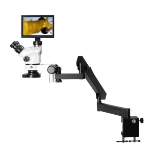 LHISM2 Multifunctional 3.5X 50X Zoom Microscopes Articulating Arm Trinocular Medical Practice Microscope With 10 Inch Monitor