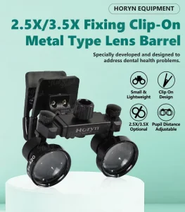 MBA9 Clip on Loupes with Optical Glass Lenses and Metal Barrel Dental Surgical Instruments