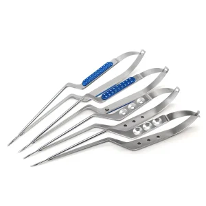 Manual Neurosurgery Surgical Microsurgical Tissue Scissors Stainless Steel Gun Shaped 23cm