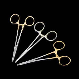 Manual Stainless Steel Golden Handle Microsurgery Forceps Needle Holder Scissors for Surgical Suturing