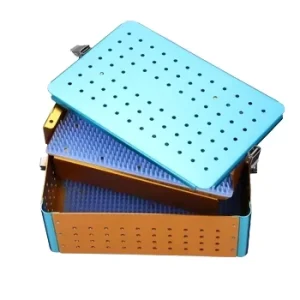Manual Sterilization Trays for Sterile Containers Endoscope Disinfection Box Metal Surgical Disinfection Trays