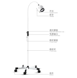 Medical Clinic Surgical Electric LED Lamp CE ISO Certified Class I 4000 5000K Color Temperature Portable Floor Stand
