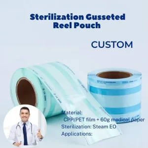 Medical Dental Heat Sealing Gusseted Sterilization Reel Disposable Autoclave Surgical Instruments Medical Grade