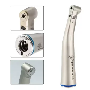 Medical Dental Low Speed Handpiece with 1:1 Increasing Fiber Optic Inner Channel Contra Angle Turbine Power Source