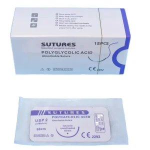 Medical Disposable Absorbable 1 2 Circle Round Bodied 26mm 75cm Surgical Vicryll 3 0 Surgical Suture