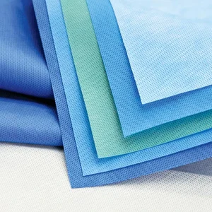 Medical Disposable Surgical Gown Nonwoven Fabric Sterilization Blue Green Sms smms smmms