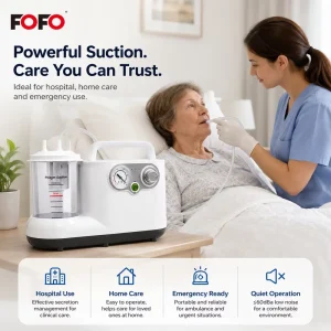 Medical Electric Suction Aspirator 1000ml Jar High Vacuum 0.075MPa AC DC Rechargeable Portable Surgical Suction Device CE ISO