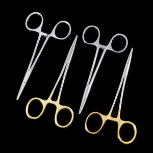 Medical Hemostatic Forceps Stainless Steel Straight Curved Head Surgical Vascular Forceps for Medical Ophthalmic Instruments