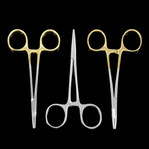 Medical Needle Holder Scissors Stainless Steel Gold Handle Inlay Clip Double Eyelid Surgical Suture Class I Manual ISO CE