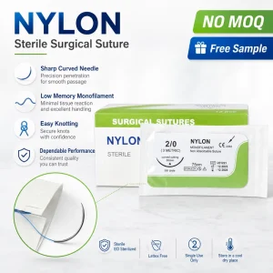Medical Nylon Sutures Non Absorbable Sterile Surgical Thread for Wound Closure