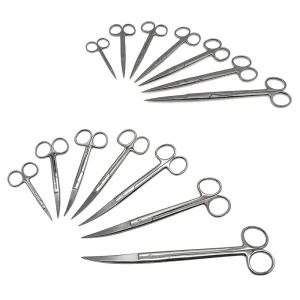 Medical Surgery Surgical Scissors Stainless Steel Tissue Tool Ophthalmic Suture Removal Straight Curved Sharp Tip 10cm 24cm