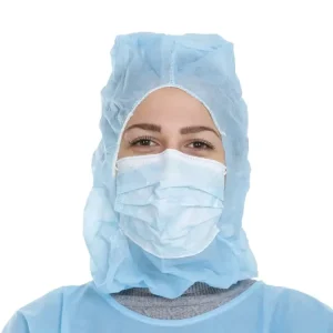 Medical Surgical Consumables Disposable Face Hood Cover Non woven Astronaut Caps White Blue Disposable Space Cap
