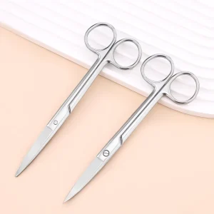 Medical Surgical Operating Instrument Straight Curved Head Stainless Steel Surgery Scissors Silicone Custom Labeling