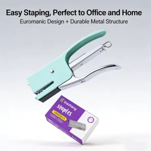 Metal Handheld Plier Stapler Ergonomic Design Office School Stationery Set 26/6 Staples