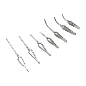 Micro Vascular Clamps Cross Action Cardiovascular Surgery Instruments Vessel Hemostasis Device Straight Curved