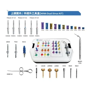 Mina Original Dual Sinus Kit Dental Implant Surgical Kit Manual CE Certified Class II Made Korea Titanium Dental Instrument Set