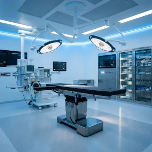 Mobile Operating System Surgical Table with Central Brake System and Anti-Static Castors