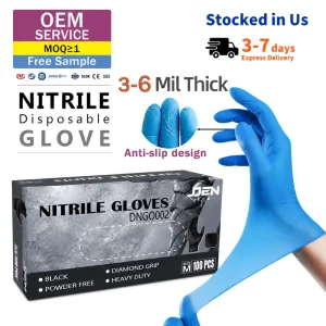 Non Sterile Industrial Surgical Guantes Medical Consumables Blue Nitrile Disposable Examination Gloves Powder Free