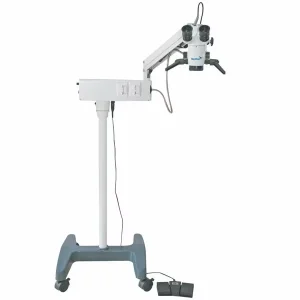 OM V50 Operation Microscope Portable Ophthalmic Surgical Microscope with Rolling Wheel Base Coaxial Illumination for Hospital