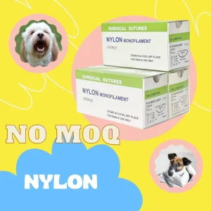 PET CARE Sutures Veterinary Surgical Sterilized Threads Cutting Round Bodied Nylon PGA PDO PGLA