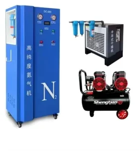 PSA Nitrogen Generator Machine with Pump & Motor High Purity 99.9% 99.999% 1.5Nm3 h Capacity for Laser Cutting Food Packaging