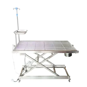 Pet Cross Surgical Table Stainless Steel Pet Surgical Platform Adjustable Height Veterinary Examination Table