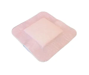 Pink Medical Silicone Foam Wound Dressing Waterproof with Border CE Certified Class II