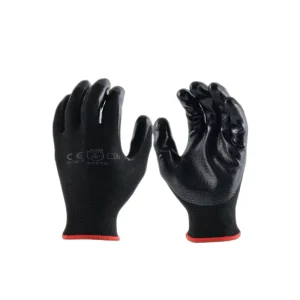 Polyester Palm Coated Anti Slip Flexible Breathable Safety Work Gloves General Purpose Size L Customizable Color Logo