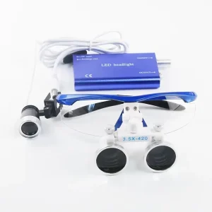 Portable Dental Medical Binocular Loupes 2.5 3.5x 420mm Optical Glass Magnifier Double Set With Metal Case