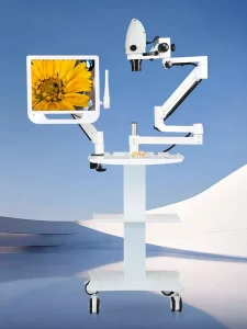 Portable Dental Operating Surgical Microscope 5X 33X Continuous Zoom Dental Operation Camera Microscope Harbor Dent