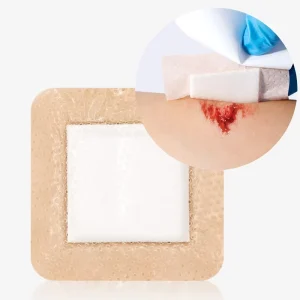 Postoperative Wound Suture Waterproof Breathable Medical Soft Silicone Foam Wound Dressing with Border 5 Layer
