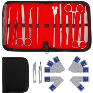 Professional Veterinary Surgical Dissecting Kit for Cats Stainless Steel Surgical Instruments Scalpel Blades Adjustable Design