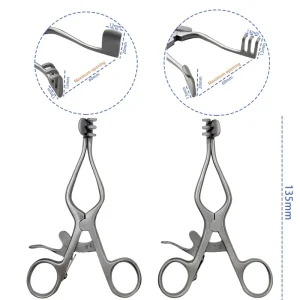 Retractor Multi-hook Three Teeth Retractor with Baffle Orthopedic Surgical Instruments 135mm