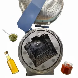 Rotary Steam Retort for Sauces Cheese Foods Sterilization Equipment 304 Stainless Steel High Productivity for Automatic