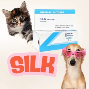 SILK PET CARE Sutures Veterinary Surgical Sterilized Threads Cutting Round Bodied SILK