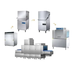 Set Large Scale Star Hotel Kitchens School Restaurants Commercial Dishwashing Equipment High Temperature Steam Sterilization