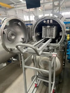 Small Batch Food Sterilizer Laboratory Rotary Water Spray Retort System