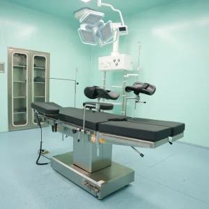 Stable Hospital Grade Surgical Operating Table Electric Power Source Made of Steel and Metal for Complex Surgeries