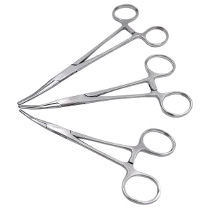 Stainless Steel 14 16 18cm Medical Dental Surgical Needle Holder Hemostatic Forceps Clamp Straight Elbow Surgical Tool