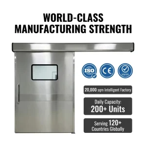 Stainless Steel Cleanroom Sliding Door with Vision Window for Hospital Laboratory GMP Standard