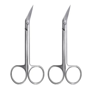 Stainless Steel Dental Angled Scissors Manual Dental Curved Tip Surgical Scissors Surgical Operating Instrument