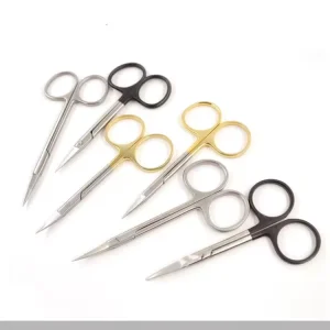 Stainless Steel Plastic Surgery Scissors with Gold Handle
