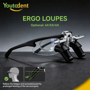 Surgical 6x Magnification Deflection Dental Lab Loupe Ergo Prismatic Loupes WithoutLight 4X 5X 6X Back-standing Magnifying Glass