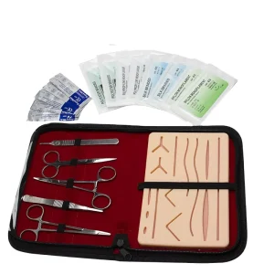Surgical Kit for Medical Students Training Teaching Practice include 5 Tools One Suture Pad Blade and Suture Full Set Reusable