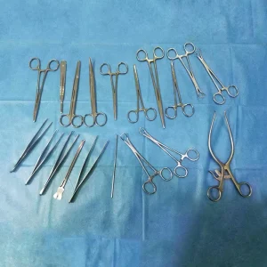 Surgical Operating Kit 19 Items Hospital Surgical Stainless Steel Instruments Set Forcep Tweezers Scissors