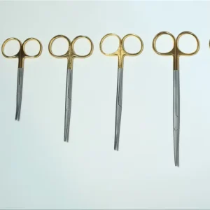 Surgical Scissor Straight Blunt 10-18cm Golden Color Stainless Steel Manual Instrument Set