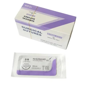 Surgical Use Polyglycolic Acid Material Thread Kid Veterinary Sutures with Needle