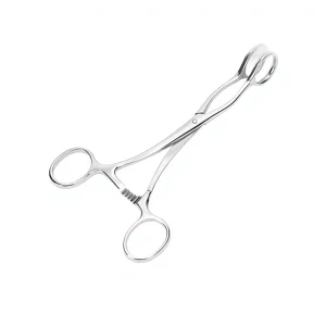 Tongue Forceps Dental Examination Clamp Stainless Steel Straight Head Oral First Aid Tongue Retractor Mouth Opener Silver