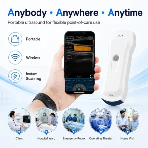 USB WiFi 3 in 1 Probe for Clinic Veterinary Use Handheld Color Doppler Ultrasound