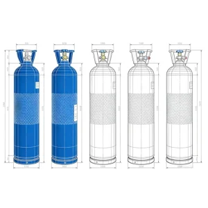 Used Oxygen Cylinder 2 50L Seamless Steel with Valve for Hospital Medical Use